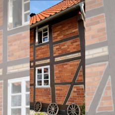 Antike Ziegelriemchen, Fassade/Innen, Rote-Orange, 1qm Vintage